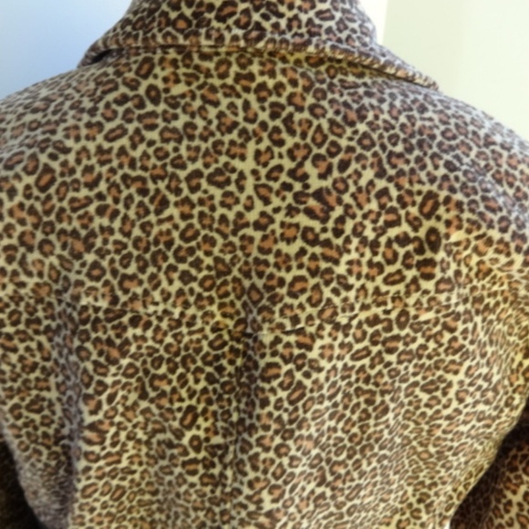 Corduroy Leopard Jacket w pockets Sz Med by Hannah - Picture 6 of 8